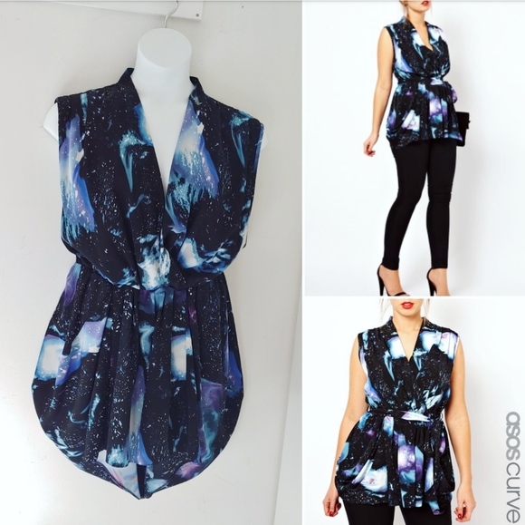 ASOS Curve Tops - ASOS Curve 3X galaxy print tunic top